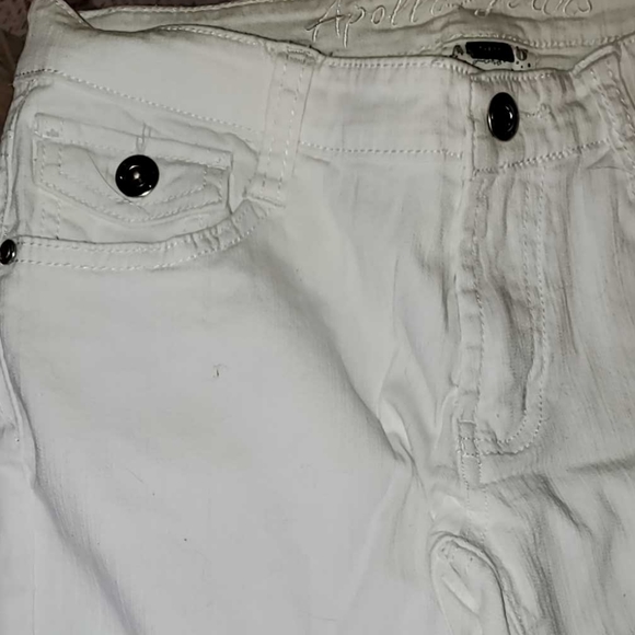 WHITE & SILVER Apollo Jeans Capri Pants Size 5 / 6 Cotton Spandex Blend Bodycon - Picture 4 of 9